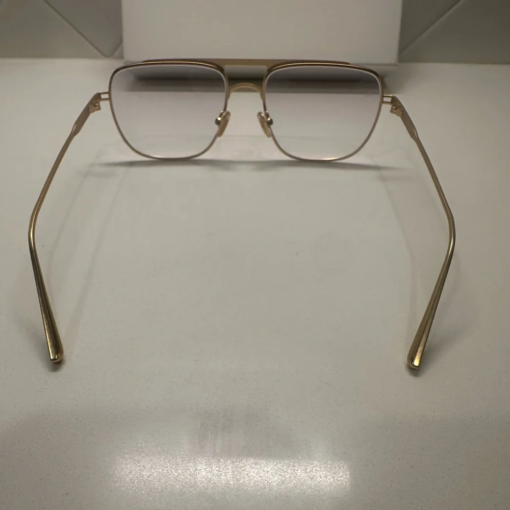 Elisa Johnson Women's Gold Metal Aviator Sunglasses - Light Tinted Lenses